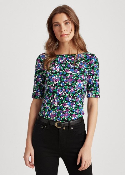 Women's Ralph Lauren Floral Cotton-Blend Tops | 724680TJA